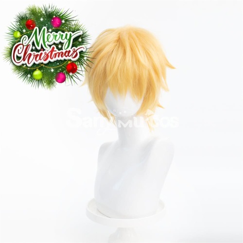 【In Stock】Anime Chainsaw Man Denji Light Golden Short Hair Cosplay Wig