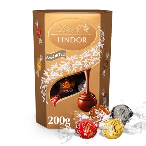 Lindt Lindor Assorted Chocolate Truffles Box - Approx 16 balls, 200g - Chocolate Truffles with a Smooth Melting Filling - Gift Present - Birthday, Celebrations, Congratulations, Thank you - Assorted - 200 g (Pack of 1)