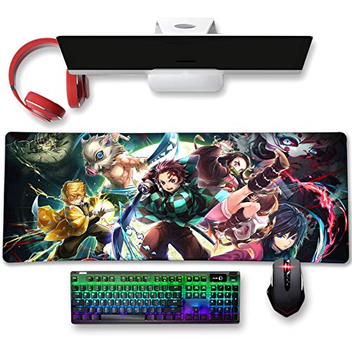 Large Mouse Pad for Demon Slayer - Non Slip Rubber Base Gaming Anime Mouse Pad for Computer | Kimetsu No Yaiba 11.8 X 31.5in Home Office Long Mouse Mat - Mouse Pad Compatible with Demon Slayer 11.8x31.5in