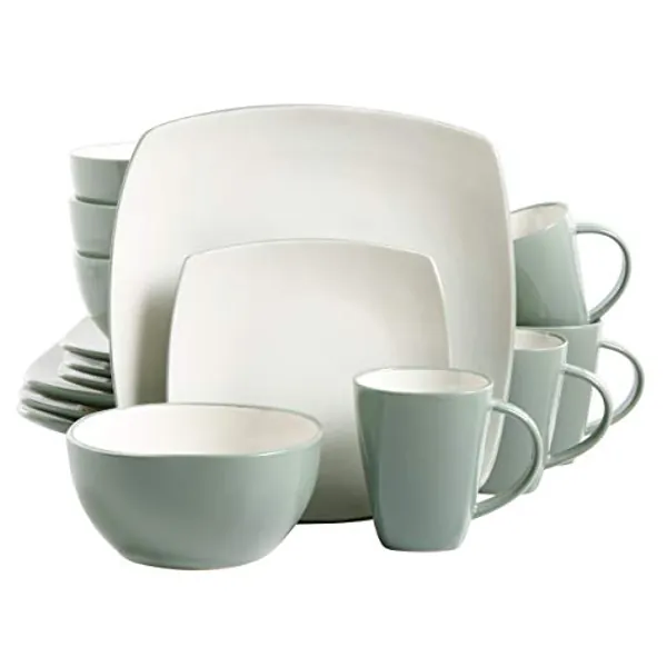 Gibson Soho Lounge Dinnerware set, Square, Celadon