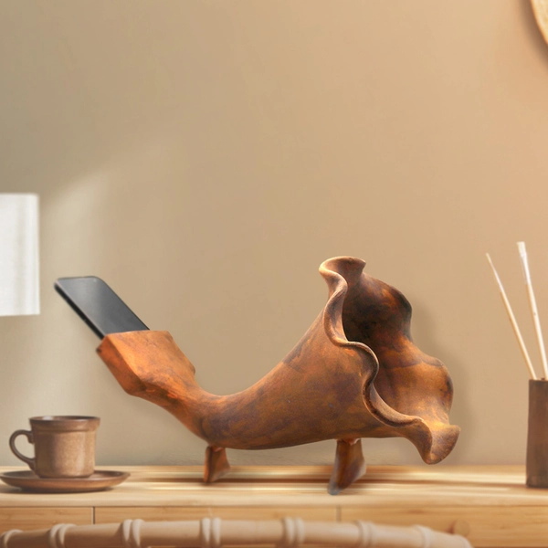 Terracotta Gramophone Speaker, Living Room Decorative Centrepiece, Home Decor, Quirky Modern Unique Gift, Clay Craft