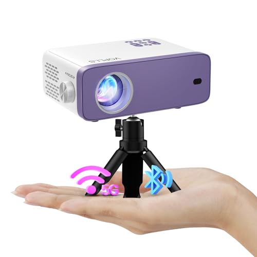 Mini Projector, VOPLLS WiFi Bluetooth 1080P Full HD 9500L Video Projector Portable Outdoor Home Theater Movie Projector, 50% Zoom, Compatible with HDMI, USB, AV, Smartphone/Tablet/Laptop/PC/TV Box - B-Mini projector with WiFi Bluetooth