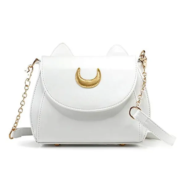 OCT17 Moon Luna Design Purse Kitty Cat satchel shoulder bag Designer Women Handbag Tote PU Leather Sailer Style