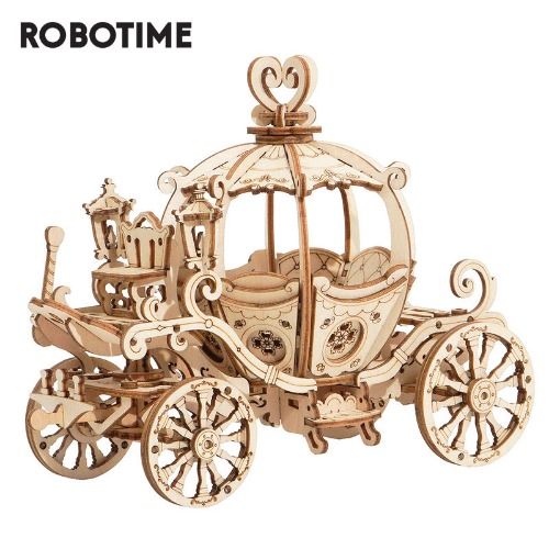 Robotime 3D Wooden Puzzle Games Assembly Pumpkin Cart Model Toys For Children Kids Girls Birthday Gift TG302 - TG302 Pumpkin Cart