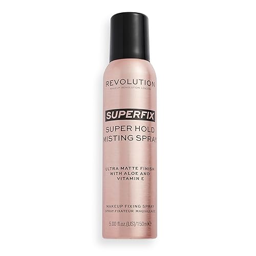 Makeup Revolution, Super Fix Misting Spray, Makeup Fixing Spray, Matte Finish, Long Lasting Hold, Contains Vitamin E, 150ml