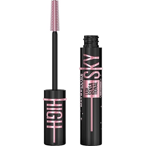 Maybelline New York Lash Sensational Sky High Mascara, Volumising & Lengthening Mascara, Washable Flake-Free Formula Infused with Bamboo Extract & Fibres, Cosmic Black, 7.2ml - Cosmic Black