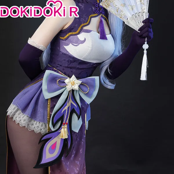 DokiDoki-R Game Genshin Impact Cosplay  Raiden Shogun Baal/Keqing Cheongsam Costume  Ke Qing | Keqing / L-PRESALE