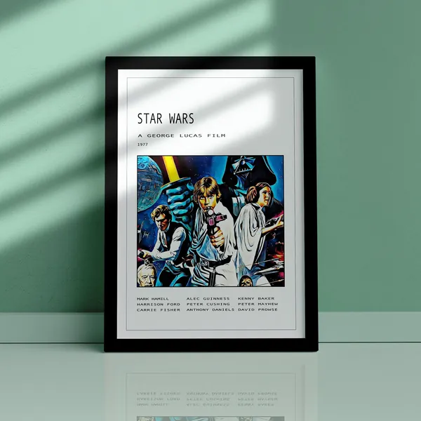Star Wars Print Poster. A5, A4, A3, Framed, Unframed, Colour, Greyscale. Movie Poster. IMDB top 100.