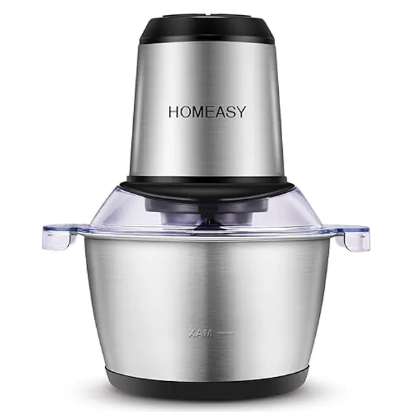 HOMEASY Meat Grinder Electric, Food Processor 2L Stainless Steel Meat Blender Food Chopper for Meat, Vegetables, Fruits and Nuts with 4 Sharp Blades, 350W, 8 Cups