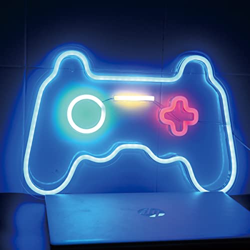 Moweek Gamer Neon Sign - Led Signs for Gameroom Wall Decor 16''x 11'', Gaming Lights For Gamer Boy Bedroom Decor, Party,Christmas Gift - Gameconsole