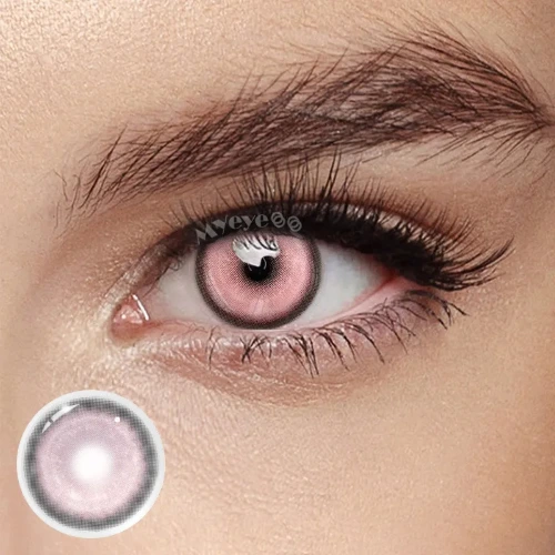 MYEYEBB Cyber Pink Prescription Cosplay Colored Contact Lenses | 6 Months | 1 Day
