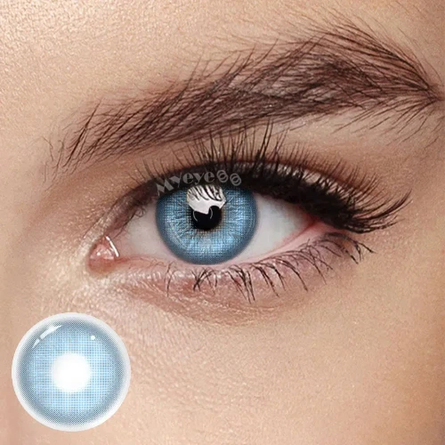 MYEYEBB Rare Iris Blue Prescription Colored Contact Lenses