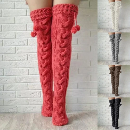 White Knitted Thigh High Socks - AliExpress 