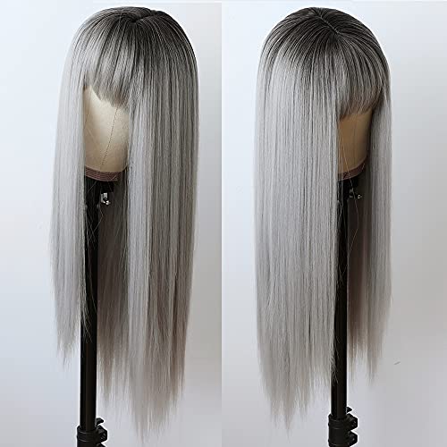 Maycaur Grey Color Synthetic Hair Wig - Amazon