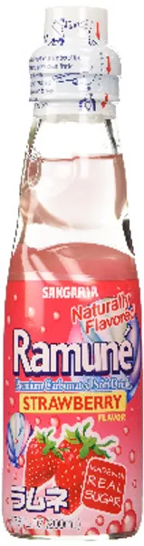 Sangaria Ramune Marble Soft Drink Strawberry Flavor 6 Pack