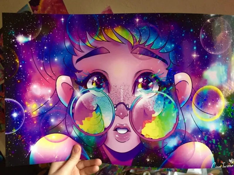 HOLOGRAPHIC 17x11 Galaxy Glasses Poster | Etsy