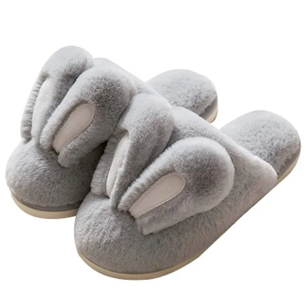 Hopelong Women Slippers, Cute Rabbit Ears Plush House Slippers for Women,Non-Slip Fluffy Slippers Indoor Warm Plush Animal Slippers