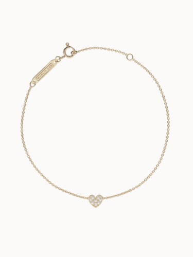 Heart Diamond Bracelet - Yellow Gold