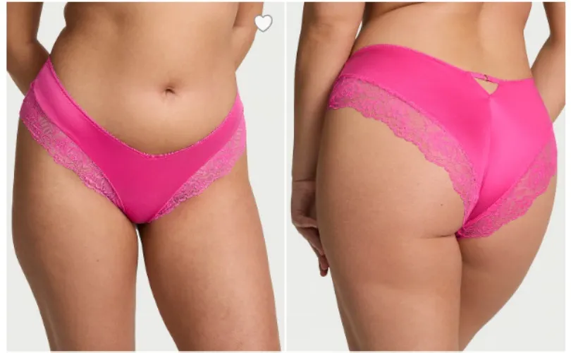 Rose Lace-Trim High-Leg Cheeky Panty