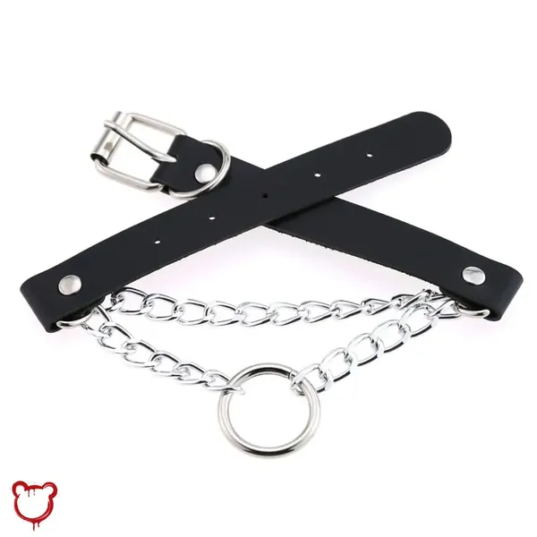 Escape' PU Faux Leather O Ring Chain Vegan Choker