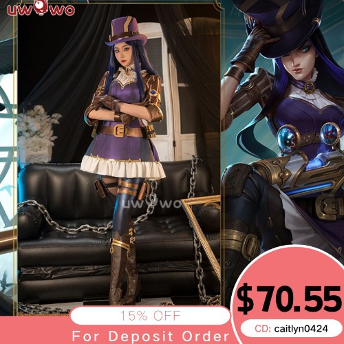 【Pre-sale】Uwowo League of Legends/LOL: Caitlyn the Sheriff of Piltover Cosplay Costume - S+Hat
