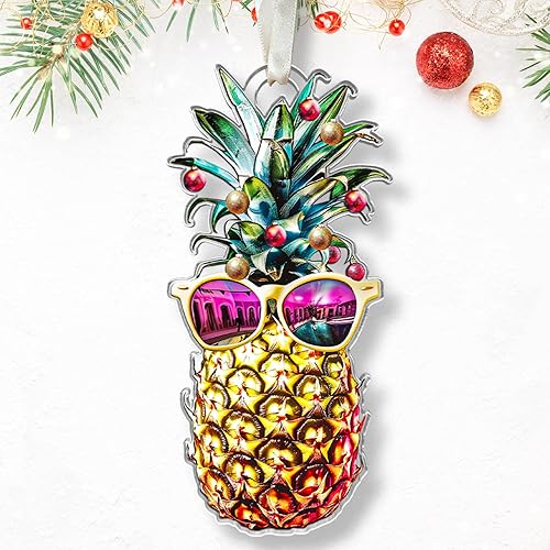 Pineapple Ornament - Pineapple Christmas Ornament - Pineapple Ornaments for Christmas Tree, Pineapple Fruit Ornaments - Pineapple Gifts, Pineapple Lovers Gifts - Acrylic Funny Christmas Ornament 2024 - Pineapple