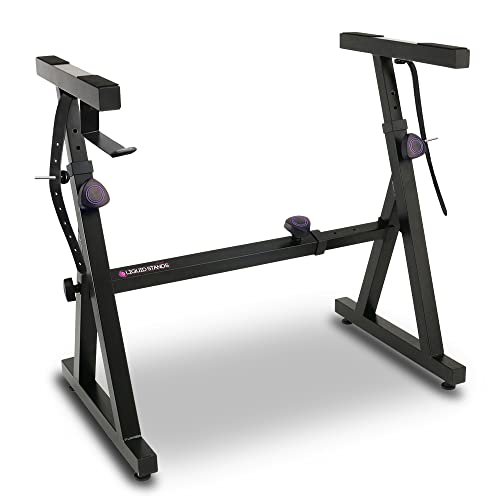 Liquid Stands Piano Keyboard Stand - Z Style Adjustable and Portable Heavy Duty Music Stand for Kids and Adults -Fits 54-88 Key Electric Pianos - Sturdy Musical Keyboard Stand (Black) - Black