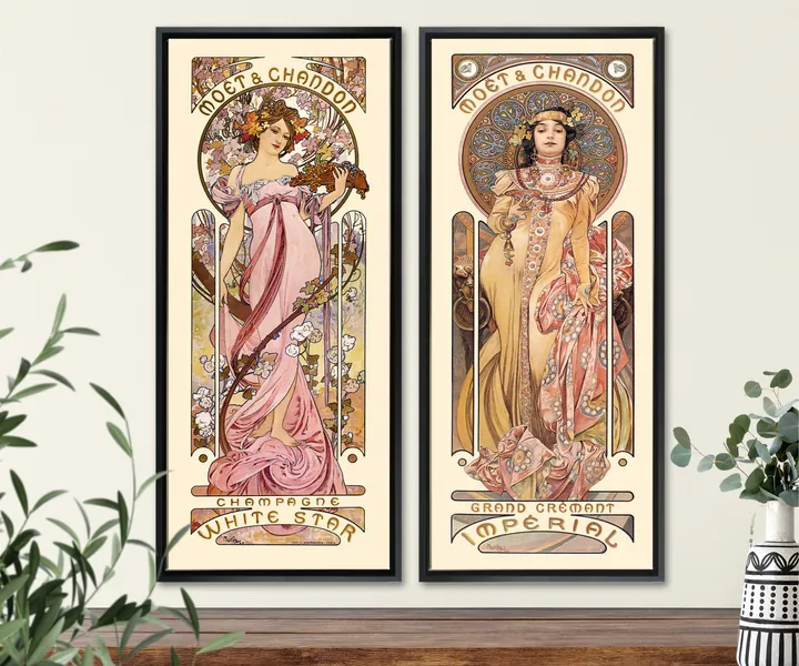 Alphonse Mucha | Moët & Chandon Prints | Set of 2