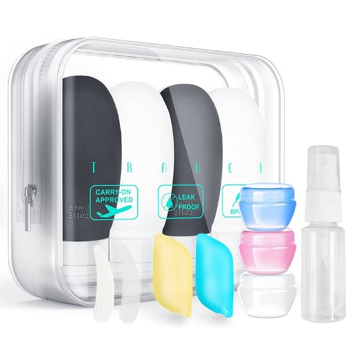 10 Pack Travel Bottles, Leak Proof Travel Size container For Toiletries,Travel Size Travel Shampoo and Conditioner Bottles Travel Accessories and Conditioner Bottles (Grey)