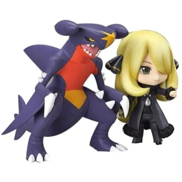 YANAN Pokémon Anime Action Figure Cynthia Garchomp Nendoroid Model Toy Ornaments Collected Surprise Gifts 10CM