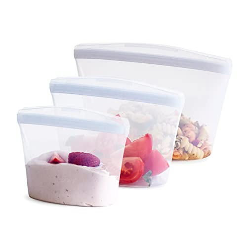 Stasher Reusable Silicone Storage Bag, Food Storage Container, Microwave and Dishwasher Safe, Leak-free, Bundle 3-Pack Bowls, Clear - Clear - 3 Pack