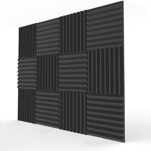 12 Pack Acoustic Panels 2.5 X 30 X 30 cm Acoustic Foam Studio Foam Wedges High Density Panels Soundproof Wedges Charcoal