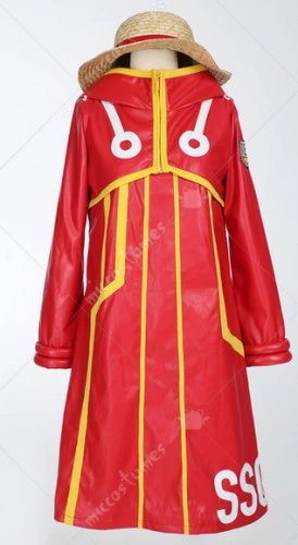 Ruffy Cosplay Kostüm - Roter Langer Kapuzenmantel  Handschuhe mit Socken Hut | Cosplay in Top Qualität 