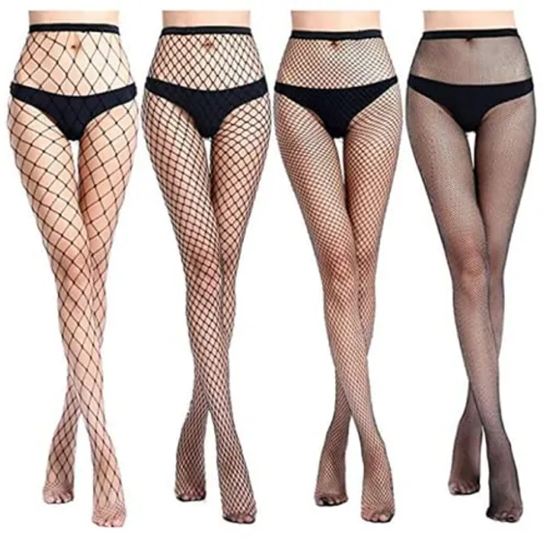 4 Pairs High Waist Tights Fishnet Stockings Thigh High Sexy Stockings Pantyhose