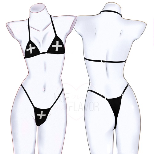 Micro Lingerie - Black / With Cross / XL/2XL