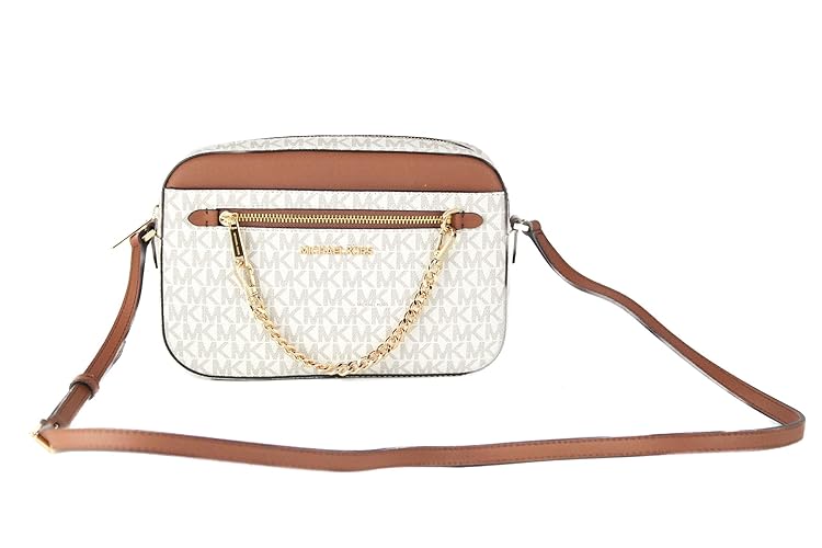 Michael Kors Jet Set Large Leather Crossbody Bag - Vanilla - S