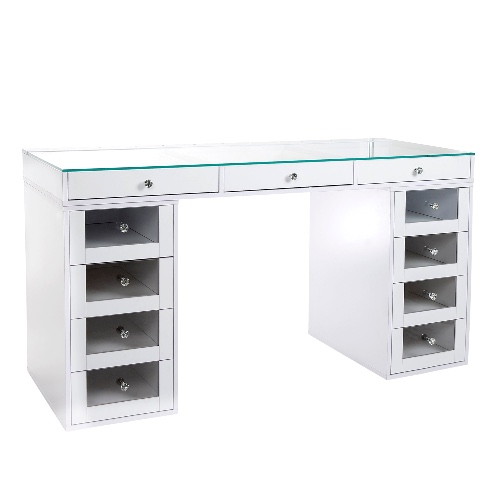 SlayStation® Pro 2.0 Tabletop + Vanity Mirror + 4 Drawer Units Bundle | Bright White / No Mirror / No Bulbs