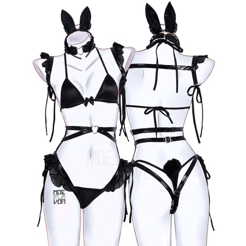 Black Valentine Bunny - Black / M/L