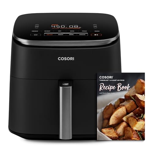 COSORI Air Fryer 6 Qt, 9-in-1 Functions, 5 Fan Speeds, Nutrition Facts for 100+ In-App Recipes, Faster Roast, Bake, Dehydrate, Reheat, Broil, Proof, 95% Less Oil, Dishwasher Safe, TurboBlaze, Gray - Dark Gray - 6.0 Quarts - Air Fryer