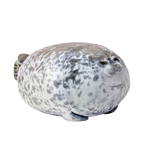 Kiuiom Kuscheltie Plüschtier Robbe,Chubby Blob Seal Pillow,Robbe Kuscheltier Fett,Meerestier Kissen Gefülltes Plüschkissen,Baumwolle Seal Plüsch Spielzug,Siegel Umarmungskissen Stofftier,20CM