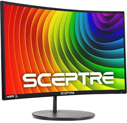 Sceptre Curved 27" FHD 1080p Gaming Monitor R1500 98% sRGB HDMI VGA 75Hz Build-in Speakers, Blue Light Shift Machine Black (C278W-1920RN series) - 27" Curved 75hz 98% sRGB