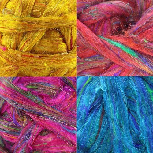 Rosie's Sari Silk Roving
