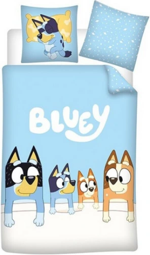  AYMAX Bluey Family Reversible Single Duvet Cover 140 x 200 cm + Pillowcase 65 x 65 cm Polycotton 