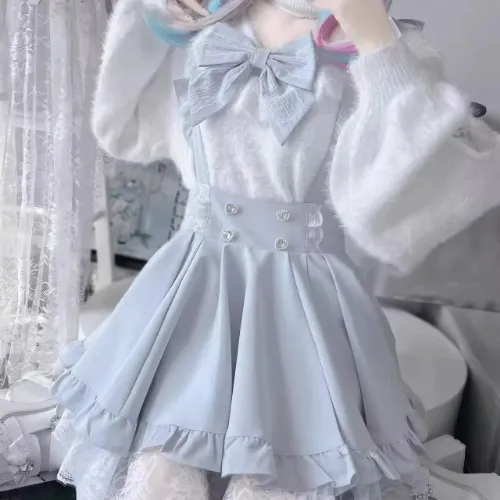 Jirai Kei Suspender Skirt Puffy Skirt Layered Skirt