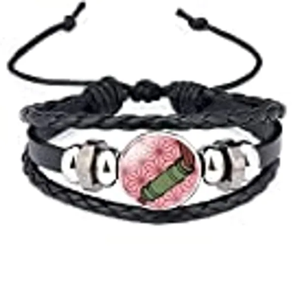 Demon Slayer Bracelet,Nezuko Kamado Bracelet,Animation peripherals Woven Bracelet Wristband Anime Jewelry Wristband The best gift for anime lovers
