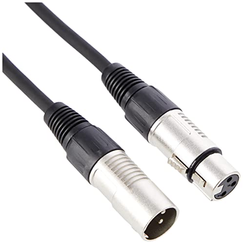 Stagg 20M / 66ft XLR to XLR Cable, 3-Pin Male to Female, Suitable for Microphone, PA System, Audio Mixer, Studio Monitors, Audio Recording - Black - 20m - XLRf to XLRm