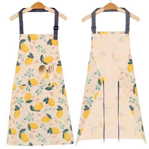 Adjustable Apron with Pockets for Women Men, Canvas Chef Kitchen Aprons for Cooking Painters, Baking Gifts,White Floral