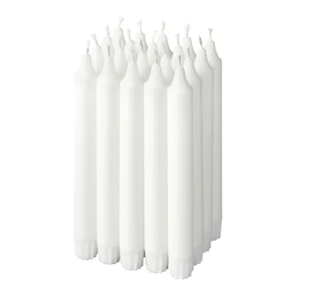 20pk Unscented chandelier candles - white 7 ½ "