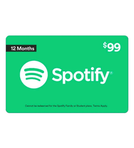 Spotify Annual Membership - Gift Card $99