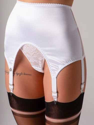 Cervin suspender belt satin white